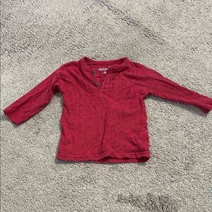 Cat & Jack Kids Red Long Sleeve Tee- Size 12 months